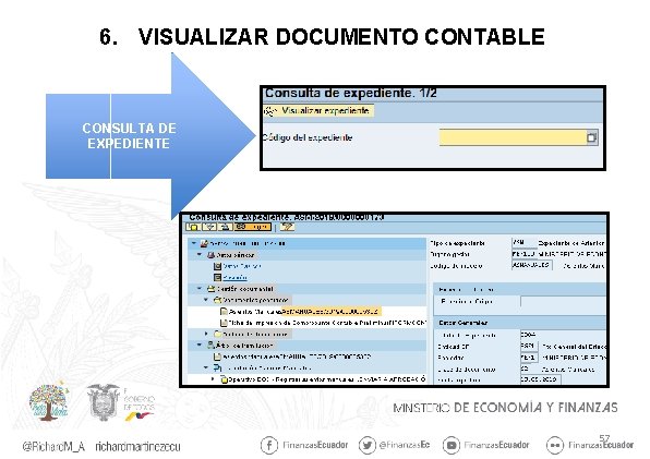 6. VISUALIZAR DOCUMENTO CONTABLE CONSULTA DE EXPEDIENTE 57 