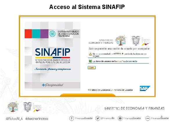 Acceso al Sistema SINAFIP 9 