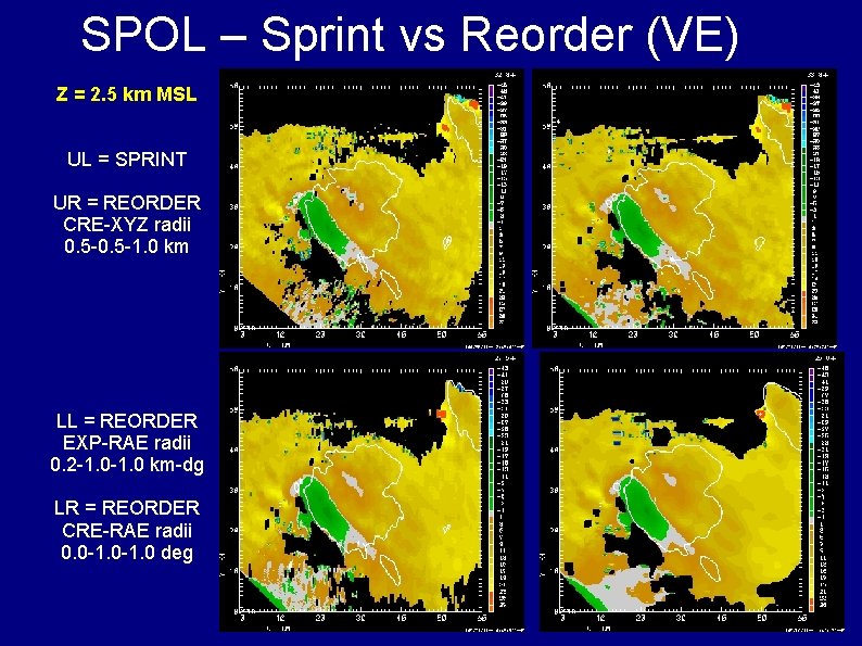 SPOL – Sprint vs Reorder (VE) Z = 2. 5 km MSL UL =