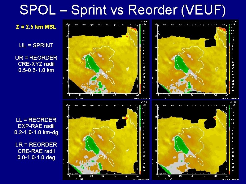 SPOL – Sprint vs Reorder (VEUF) Z = 2. 5 km MSL UL =