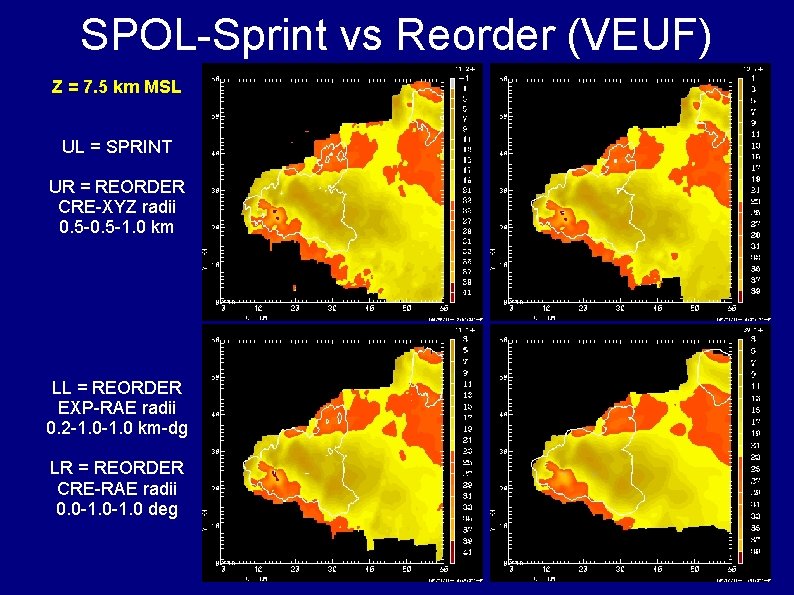 SPOL-Sprint vs Reorder (VEUF) Z = 7. 5 km MSL UL = SPRINT UR