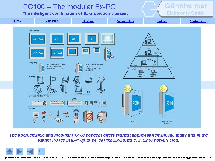 Gönnheimer PC 100 – The modular Ex-PC The intelligent combination of Ex-protection classesc Home