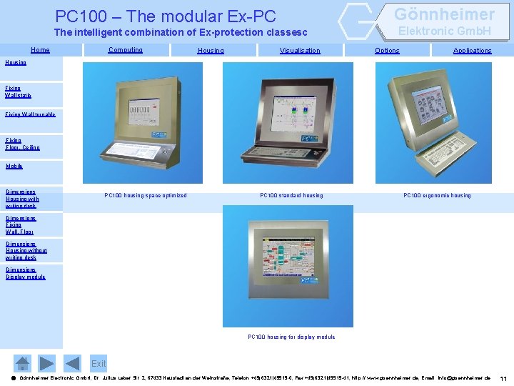 Gönnheimer PC 100 – The modular Ex-PC The intelligent combination of Ex-protection classesc Home