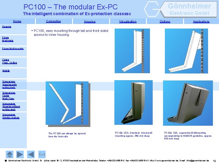 Gönnheimer PC 100 – The modular Ex-PC The intelligent combination of Ex-protection classesc Home