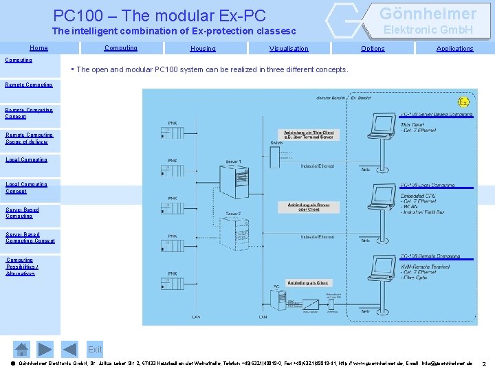 Gönnheimer PC 100 – The modular Ex-PC The intelligent combination of Ex-protection classesc Home
