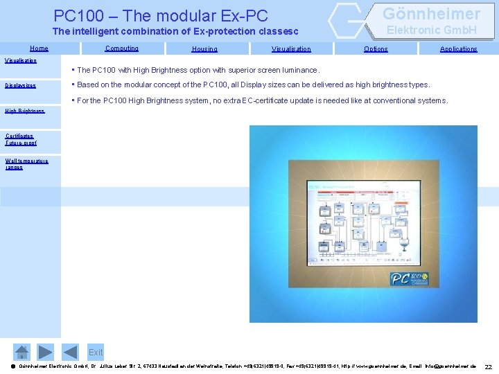 Gönnheimer PC 100 – The modular Ex-PC The intelligent combination of Ex-protection classesc Home