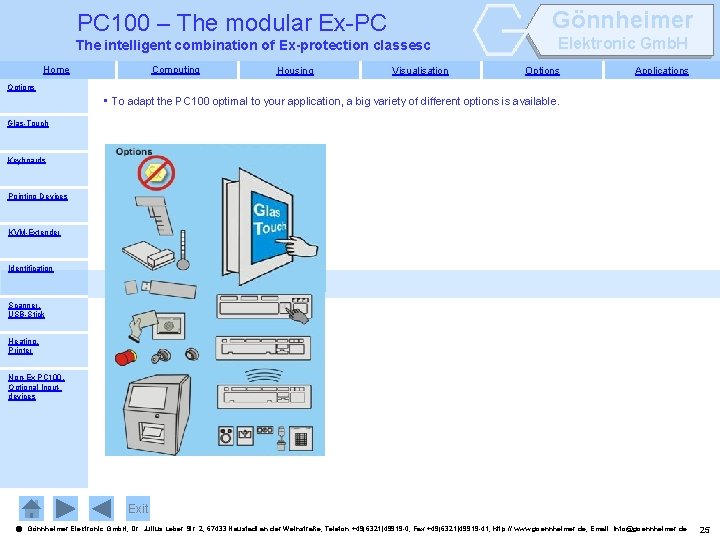 Gönnheimer PC 100 – The modular Ex-PC The intelligent combination of Ex-protection classesc Home