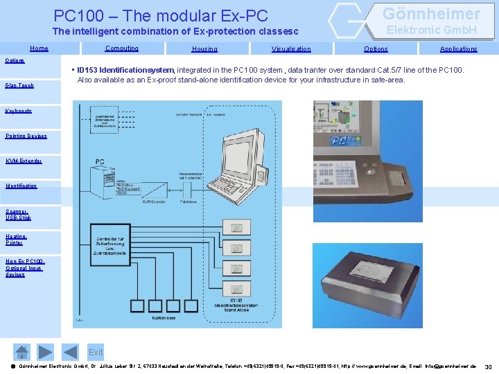 Gönnheimer PC 100 – The modular Ex-PC The intelligent combination of Ex-protection classesc Home