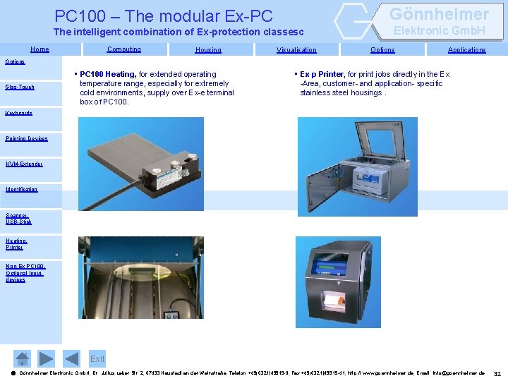 Gönnheimer PC 100 – The modular Ex-PC The intelligent combination of Ex-protection classesc Home