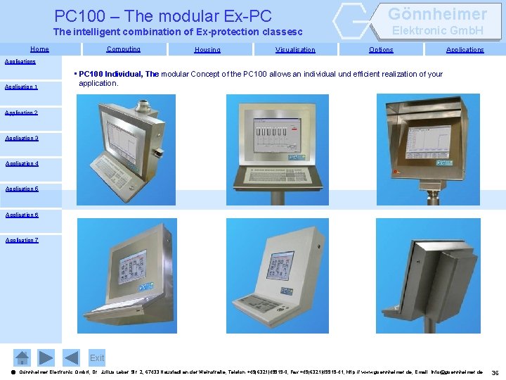 Gönnheimer PC 100 – The modular Ex-PC The intelligent combination of Ex-protection classesc Home