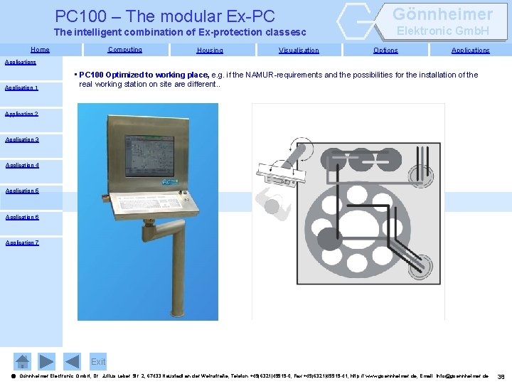 Gönnheimer PC 100 – The modular Ex-PC The intelligent combination of Ex-protection classesc Home