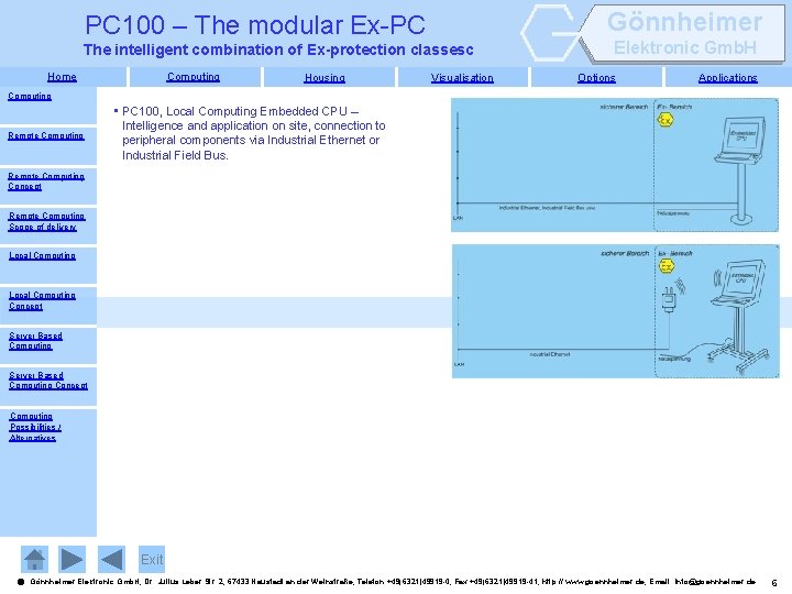 Gönnheimer PC 100 – The modular Ex-PC The intelligent combination of Ex-protection classesc Home