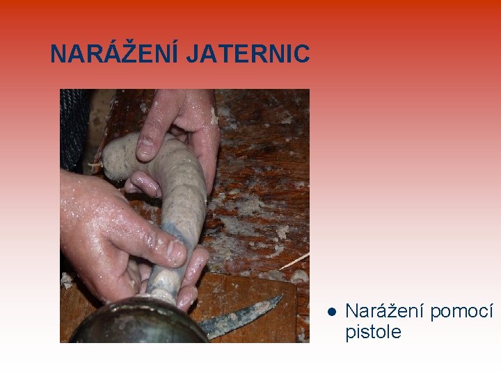 NARÁŽENÍ JATERNIC l Narážení pomocí pistole 