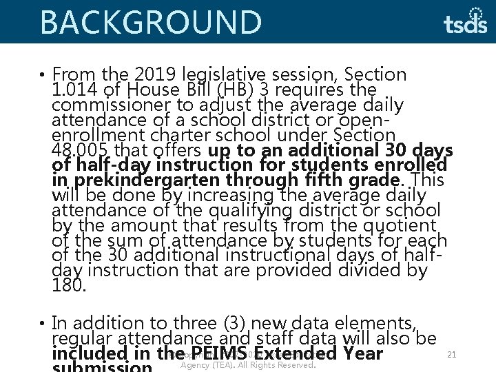 BACKGROUND • From the 2019 legislative session, Section 1. 014 of House Bill (HB)