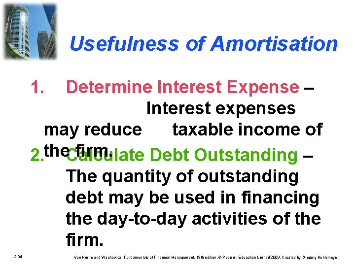 Usefulness of Amortisation 1. Determine Interest Expense – Interest expenses may reduce taxable income Usefulness of Amortisation 1. Determine Interest Expense – Interest expenses may reduce taxable income