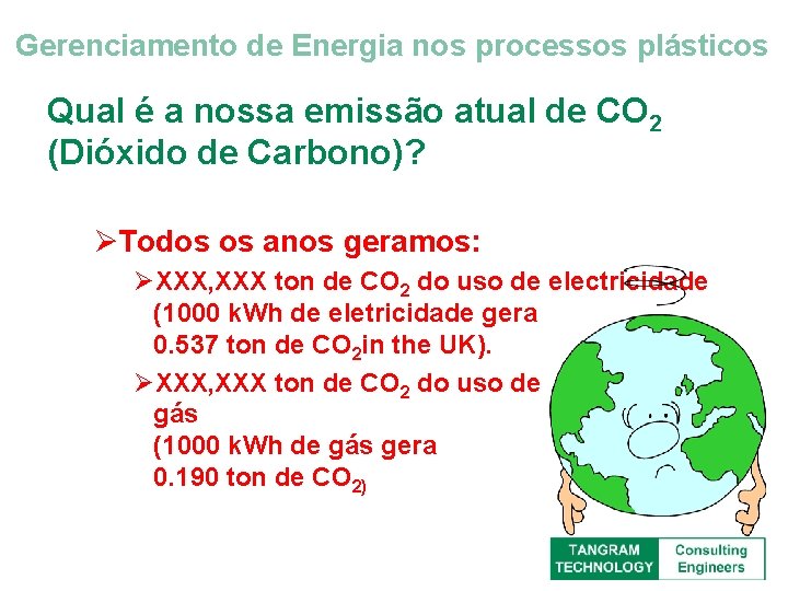 Gerenciamento de Energia nos processos plásticos Qual é a nossa emissão atual de CO