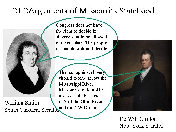 21. 2 Arguments of Missouri’s Statehood Congress does not have the right to decide