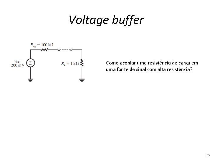 Voltage buffer Como acoplar uma resistência de carga em uma fonte de sinal com Voltage buffer Como acoplar uma resistência de carga em uma fonte de sinal com