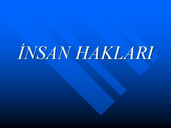 İNSAN HAKLARI 