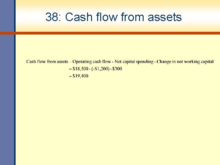 38: Cash flow from assets 38: Cash flow from assets
