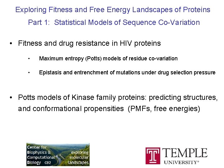 Exploring Fitness and Free Energy Landscapes of Proteins Part 1: Statistical Models of Sequence