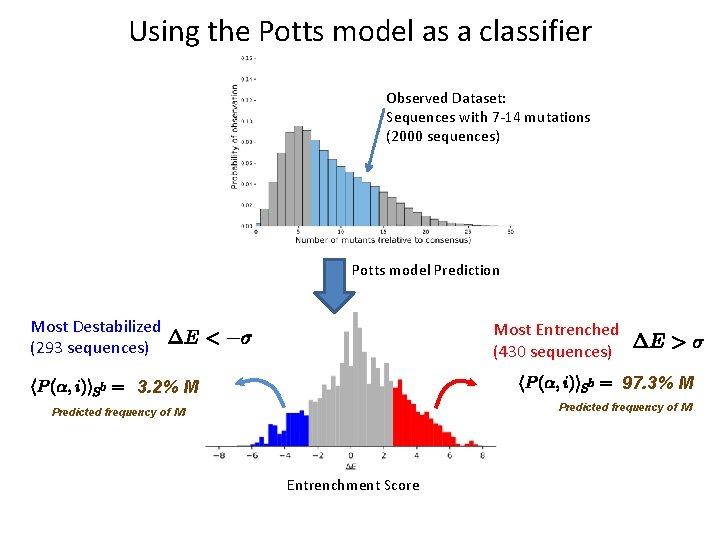 Using the Potts model as a classifier Observed Dataset: Sequences with 7 -14 mutations