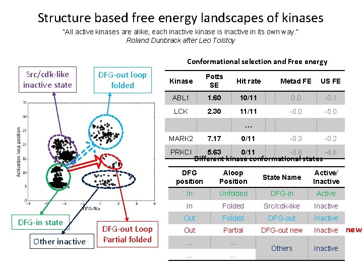 Structure based free energy landscapes of kinases “All active kinases are alike, each inactive