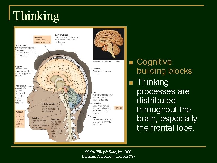 Thinking n n ©John Wiley & Sons, Inc. 2007 Huffman: Psychology in Action (8