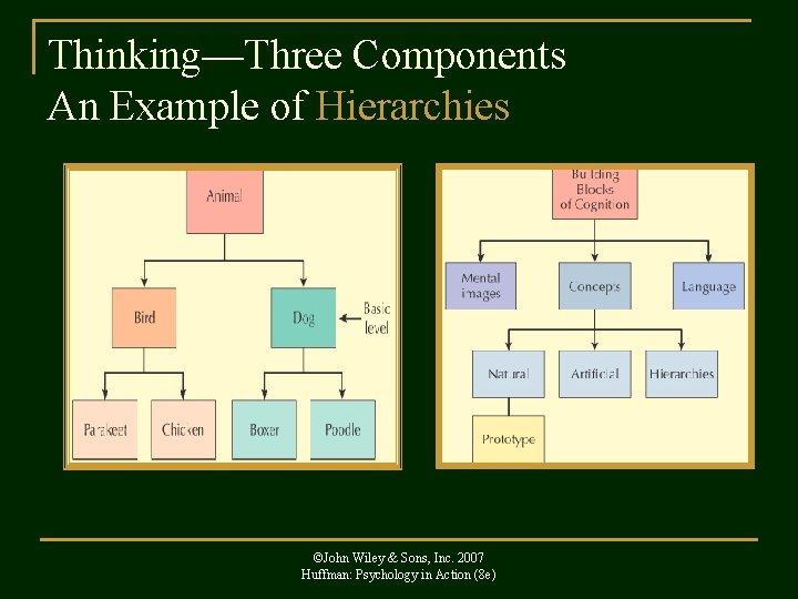 Thinking—Three Components An Example of Hierarchies ©John Wiley & Sons, Inc. 2007 Huffman: Psychology