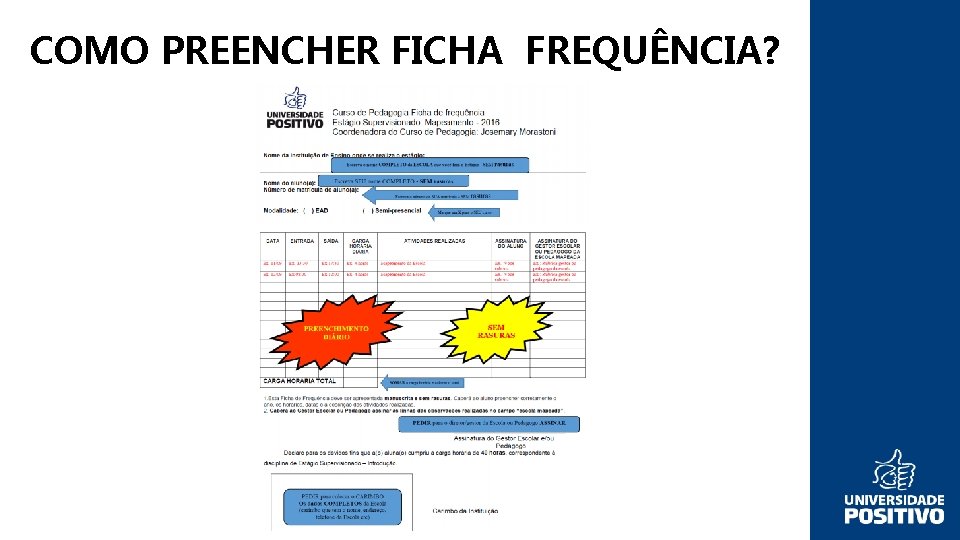 COMO PREENCHER FICHA FREQUÊNCIA? 