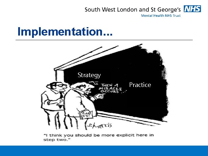 Implementation. . . Strategy Practice Implementation. . . Strategy Practice