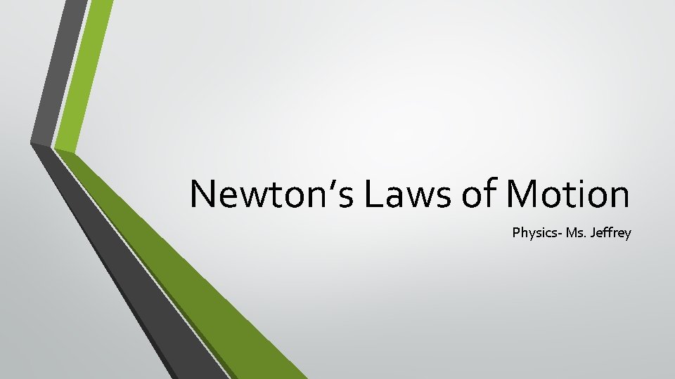 Newton’s Laws of Motion Physics- Ms. Jeffrey 