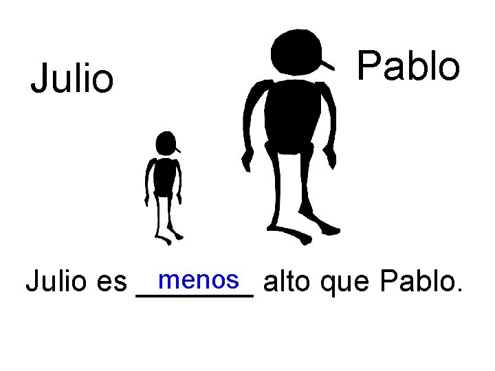 Julio Pablo menos alto que Pablo. Julio es _______ 