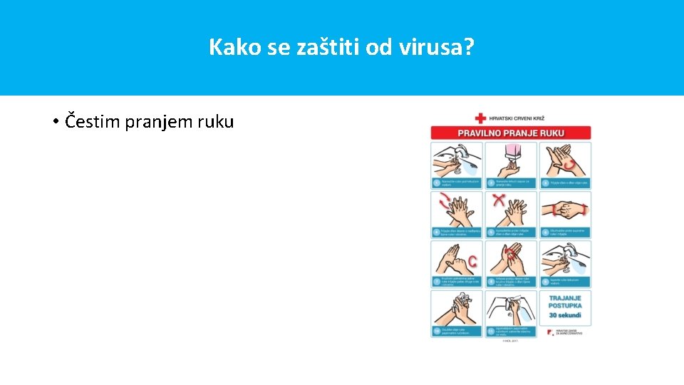 Kako se zaštiti od virusa? • Čestim pranjem ruku 