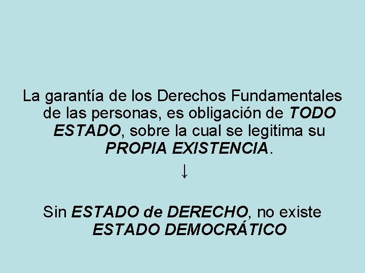 La garantía de los Derechos Fundamentales de las personas, es obligación de TODO ESTADO, La garantía de los Derechos Fundamentales de las personas, es obligación de TODO ESTADO,