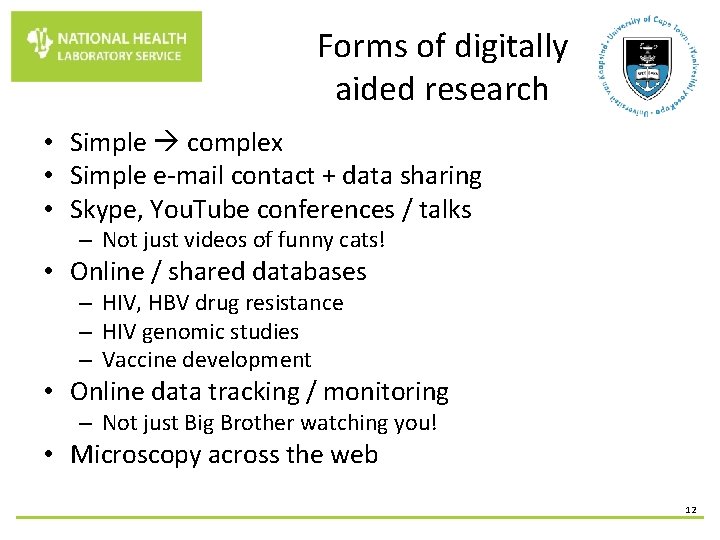 Forms of digitally aided research • Simple complex • Simple e-mail contact + data