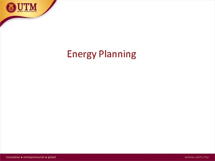 Energy Planning 