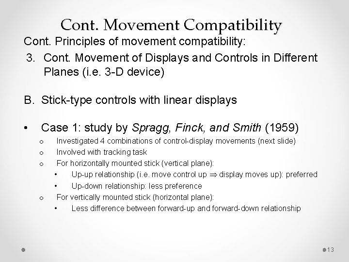 Cont. Movement Compatibility Cont. Principles of movement compatibility: 3. Cont. Movement of Displays and