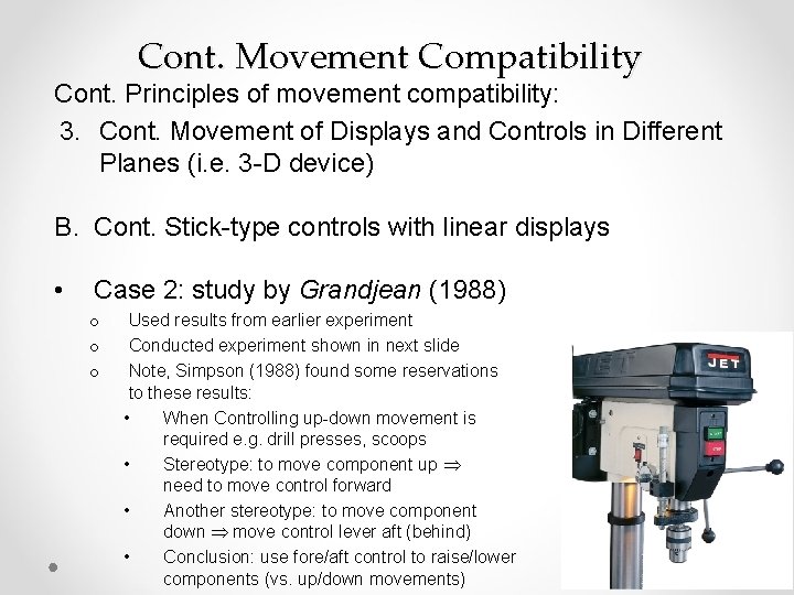 Cont. Movement Compatibility Cont. Principles of movement compatibility: 3. Cont. Movement of Displays and