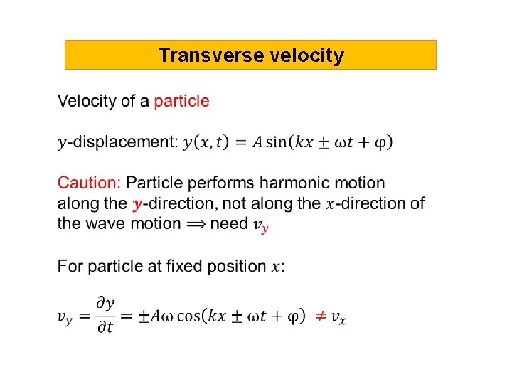 Transverse velocity 