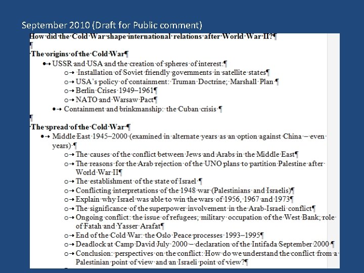 September 2010 (Draft for Public comment) September 2010 (Draft for Public comment)