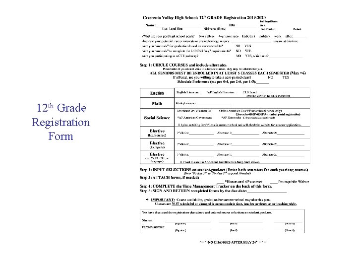 12 th Grade Registration Form 