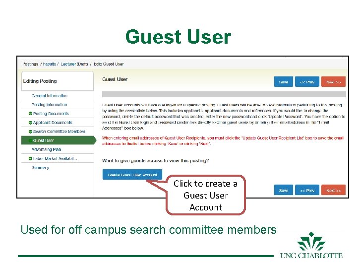 Guest User Click to create a Guest User Account Used for off campus search