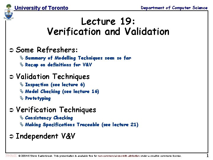 University of Toronto Department of Computer Science Lecture