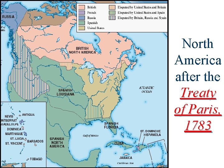 North America after the Treaty of Paris, 1783 