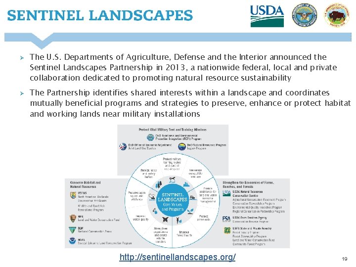 Ø Ø The U. S. Departments of Agriculture, Defense and the Interior announced the