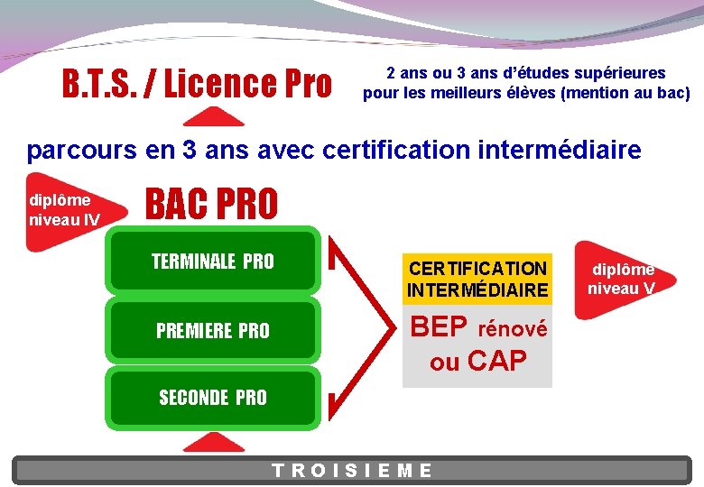 B. T. S. / Licence Pro 2 ans ou 3 ans d’études supérieures pour