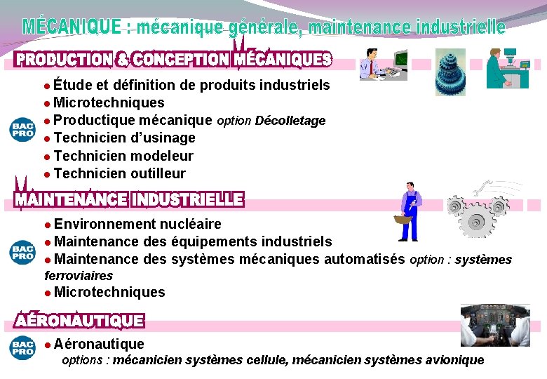  Étude et définition de produits industriels Microtechniques Productique mécanique option Décolletage Technicien d’usinage