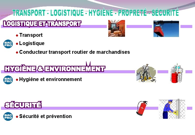  Transport Logistique Conducteur transport routier de marchandises Hygiène et environnement Sécurité et prévention
