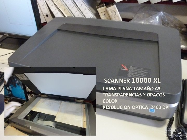 SCANNER 10000 XL CAMA PLANA TAMAÑO A 3 TRANSPARENCIAS Y OPACOS COLOR RESOLUCION OPTICA: